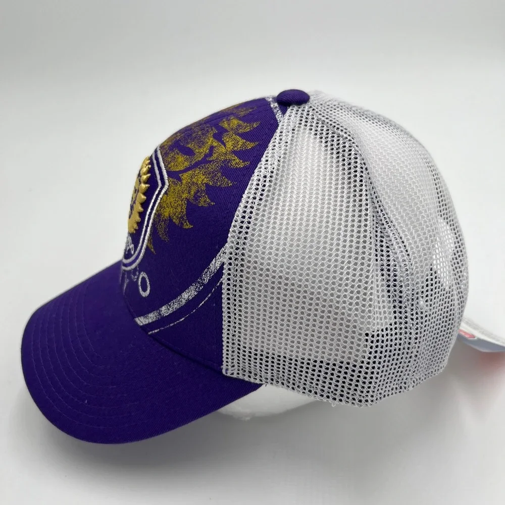 Adidas Orlando City SC MLS‎ Trucker Hat Snapback Purple White Mesh OSFA New